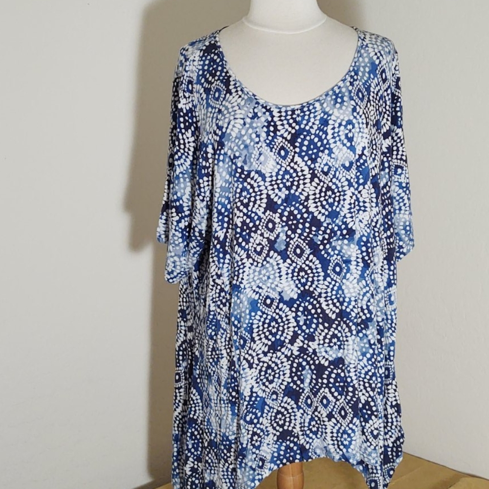 Cable and Gauge 3X blue abstract shirt